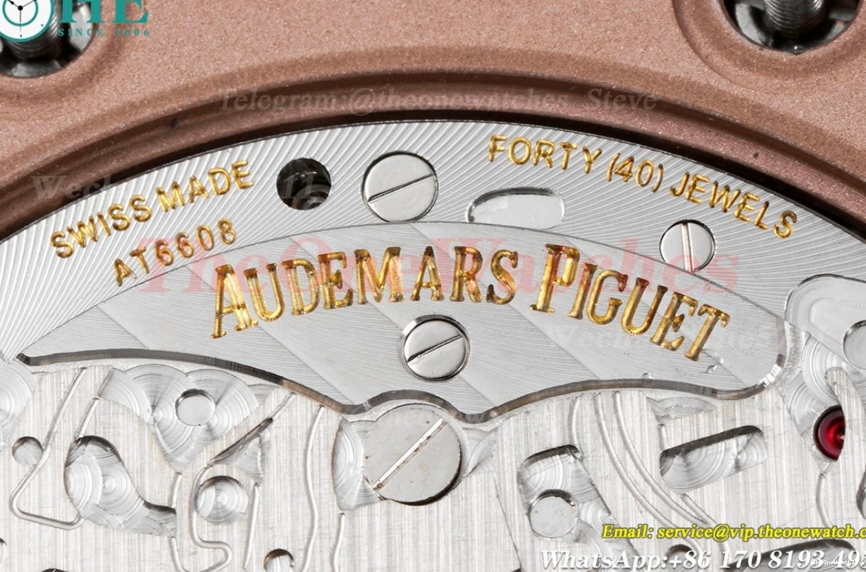 Gold 42mm Blue Oak Royal Offshore APF A7750 RG RG 0303